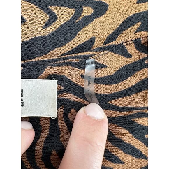 Diane Von Furstenberg Maxi Dress Sz M Animal Print Mesh Rouched Party Event - Picture 10 of 16